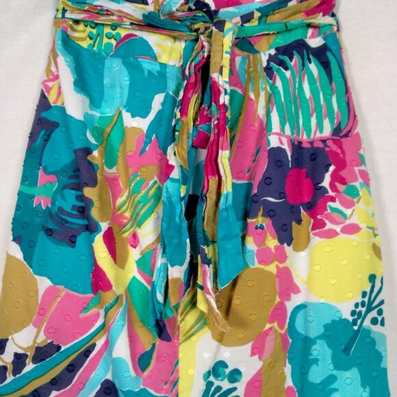 J Crew Skirt Outfit Size 0 P Petite Pink Blue Floral Halter Ruffled Blue Pink - Picture 8 of 16